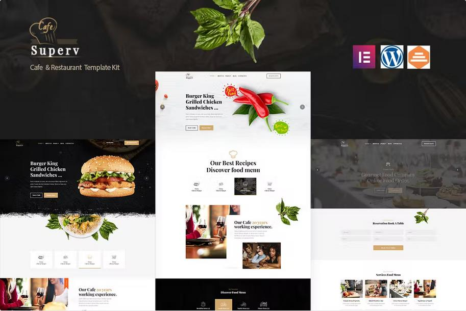 SUPERV CAFE – RESTAURANT ELEMENTOR TEMPLATE KIT